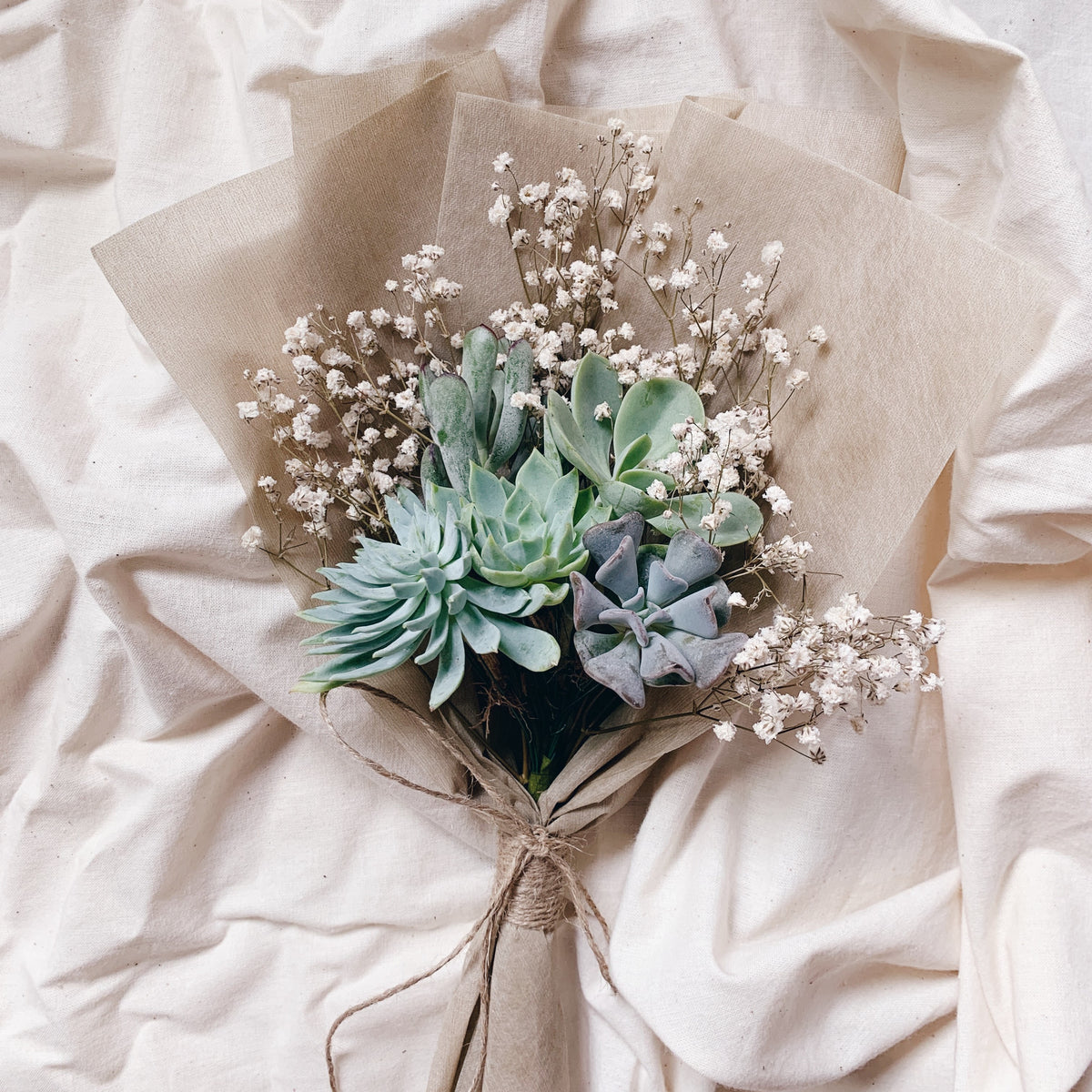 succulent eucalyptus bouquet Evergreen Succulent Bouquet
